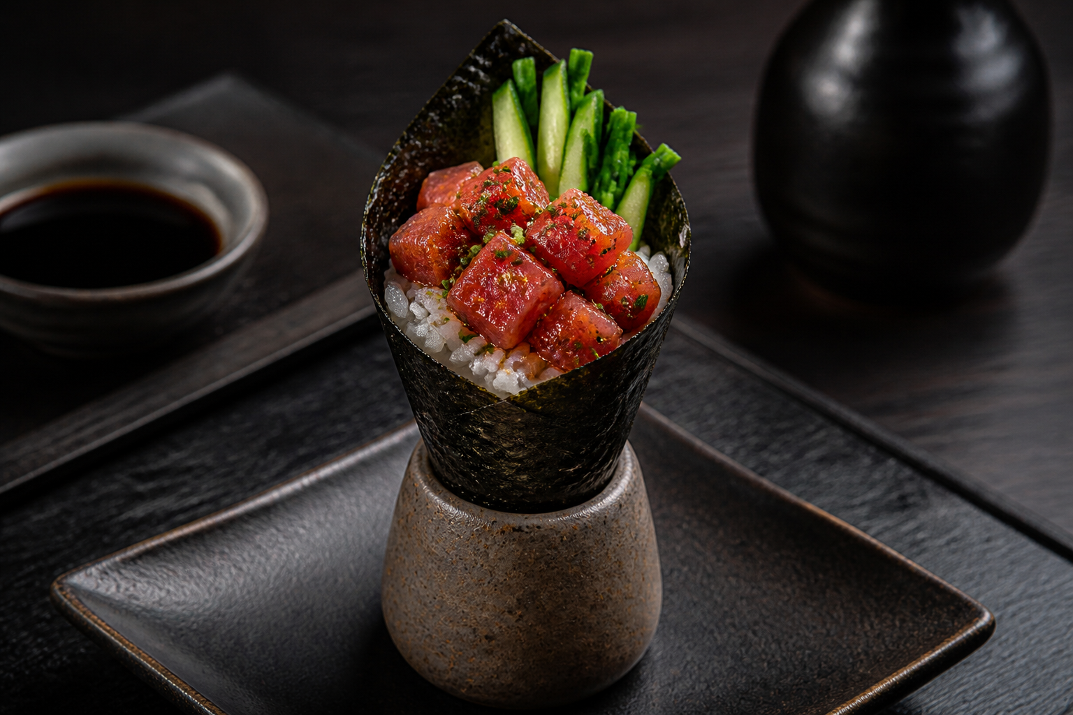 Interior y barra de sushi de Homu